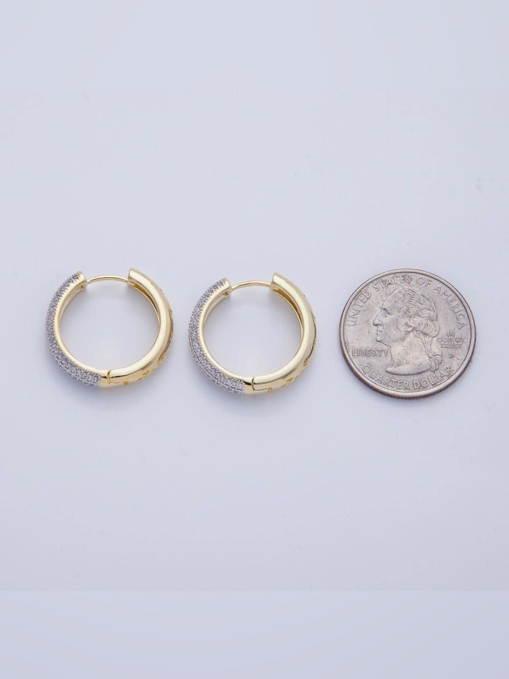 Gold Paved CZ Hoops (4456) - Picture 3 of 3